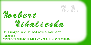 norbert mihalicska business card